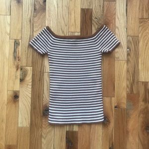 Madewell XS off the shoulder striped top